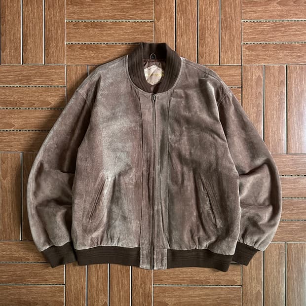 Leather master pig suede bomber jacket