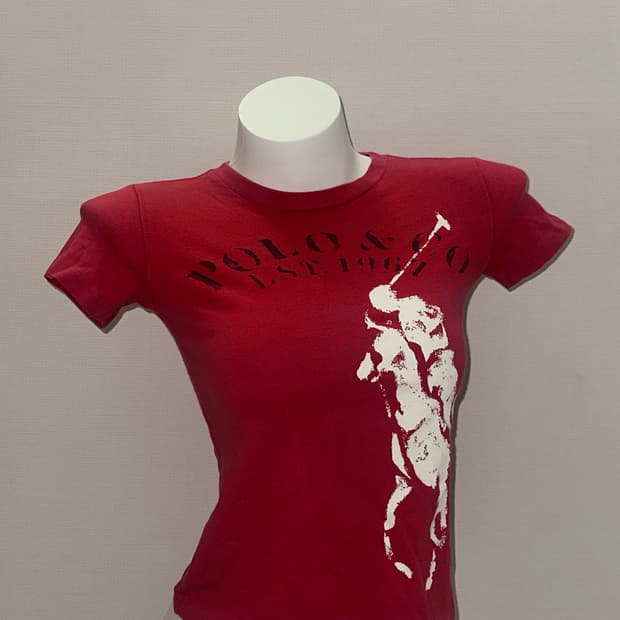 폴로 빅포니 레드 크롭티