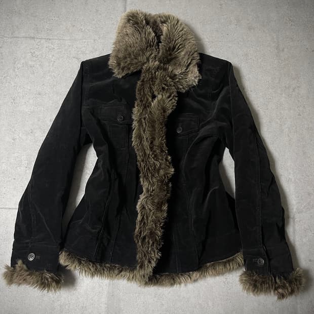 corduroy fur jacket