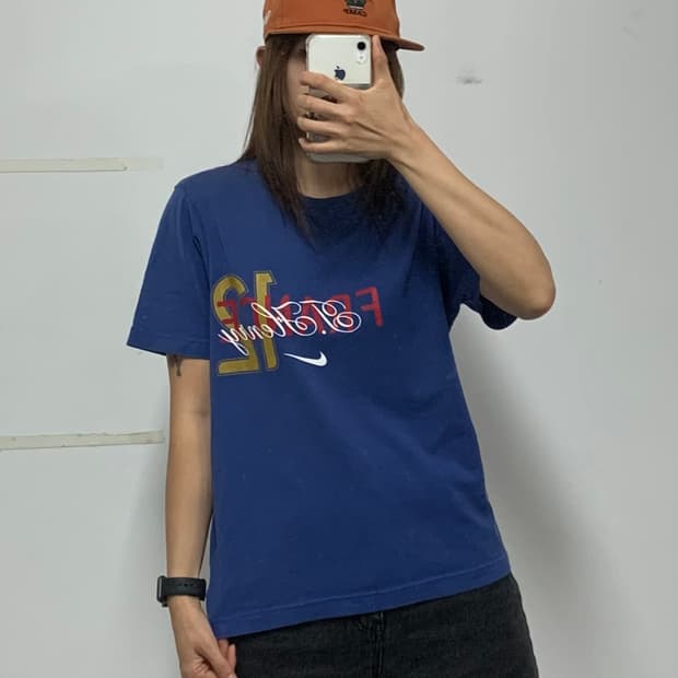 00s 나이키 프랑스 국대 앙리 기념 반팔 티셔츠 블루