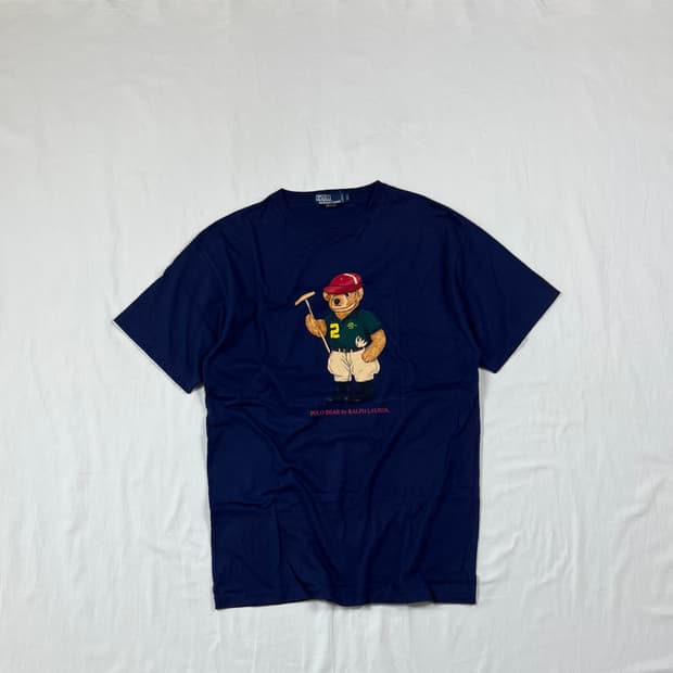 90‘s 93년도 폴로랄프로렌 베어 프린트 반팔티