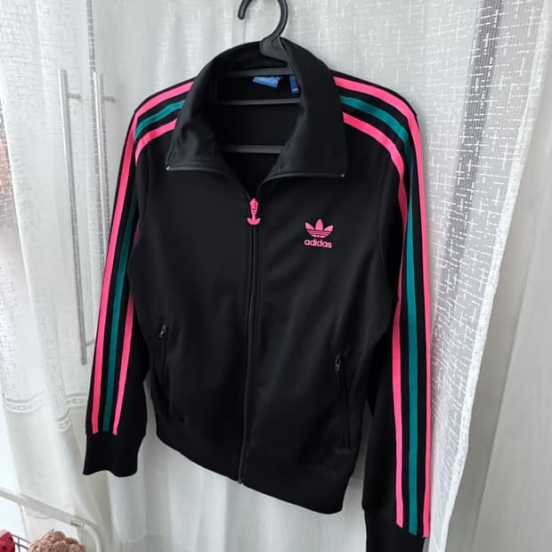 여성 아디다스 블랙 핑크청록라인 트랙탑져지 100 희국템