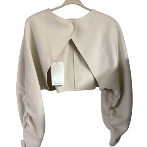 코스 오픈백 볼레로 울 자켓 아이보리