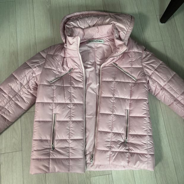 오픈와이와이 퀼팅 핑크 패딩