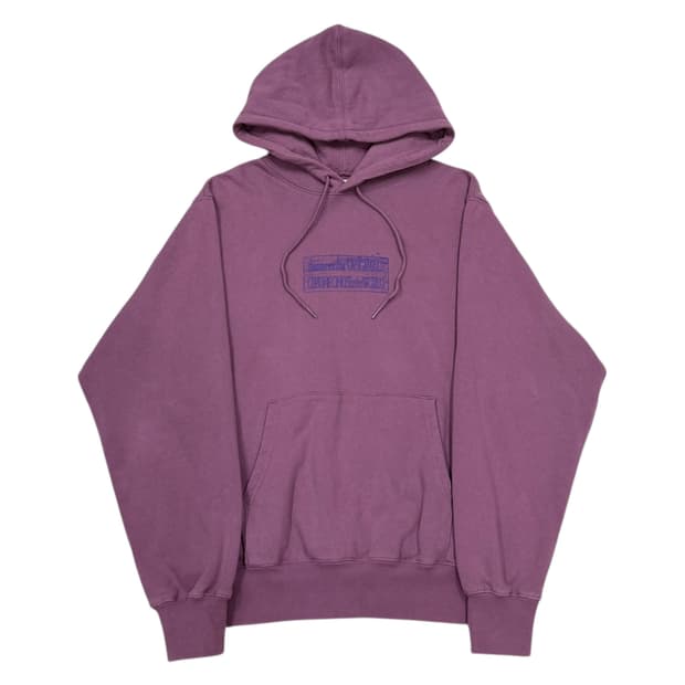 디스이즈네버댓 프린팅 퍼플 기모 스웻 후드티 S