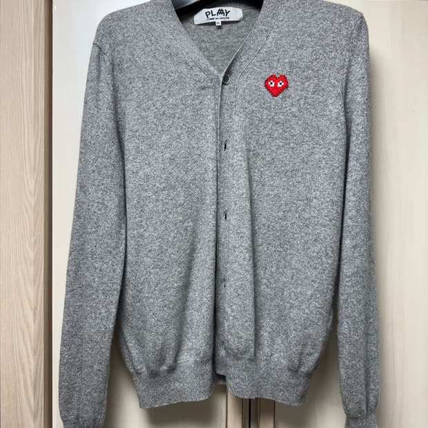 꼼데가르송  x 인베이더 니트 가디건 그레이 xl