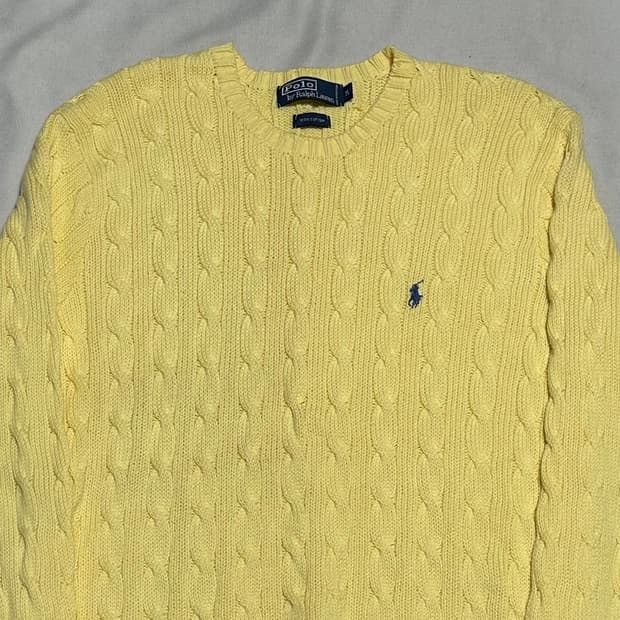 M 폴로랄프로렌 옐로우 케이블 코튼 니트