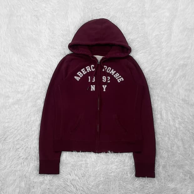 아베크롬비 버건디 후드집업