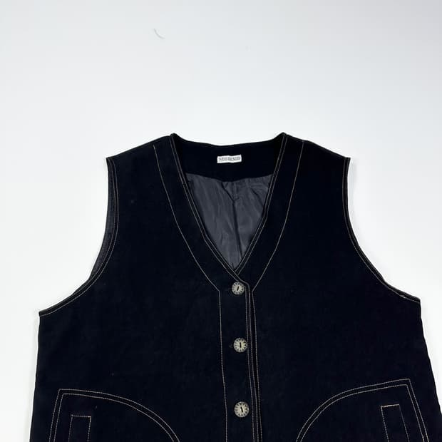 VTG 빈티지 재팬 스웨이드 블랙 베스트 (Free)