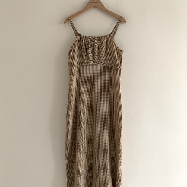 Check Slip Dress(Beige)