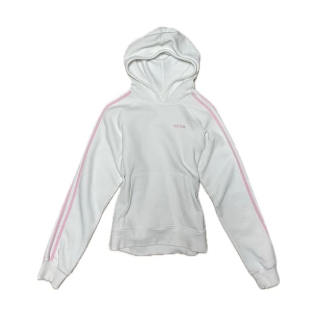 아디다스 대대장 화이트&딸기우유 핑크 후드티