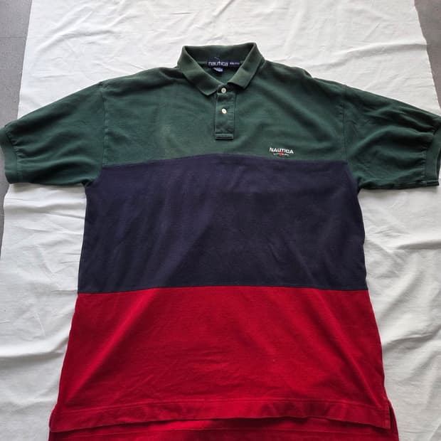 NAUTICA North Island 컬러블록 피케 폴로 (90s)