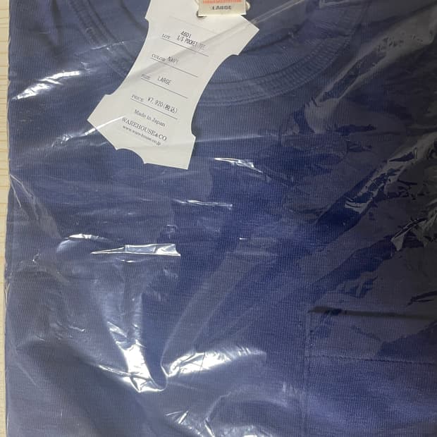 웨어하우스 Lot 4601 루프휠 포켓 티셔츠 네이비 L