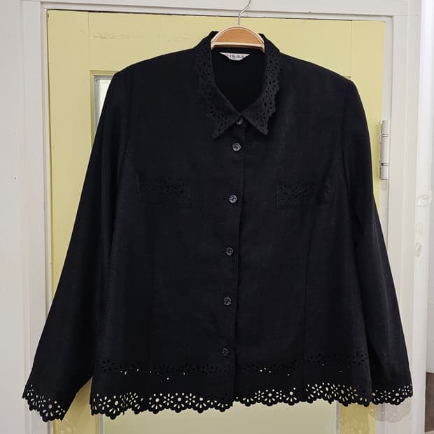 Elle Bali 블랙 웨스턴 스웨이드st 블라우스