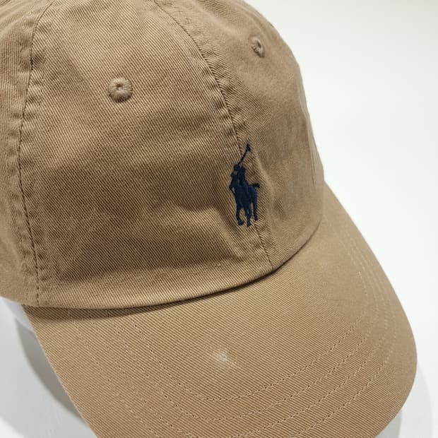 CL489 폴로 다크네이비 자수 베이지 볼캡 모자