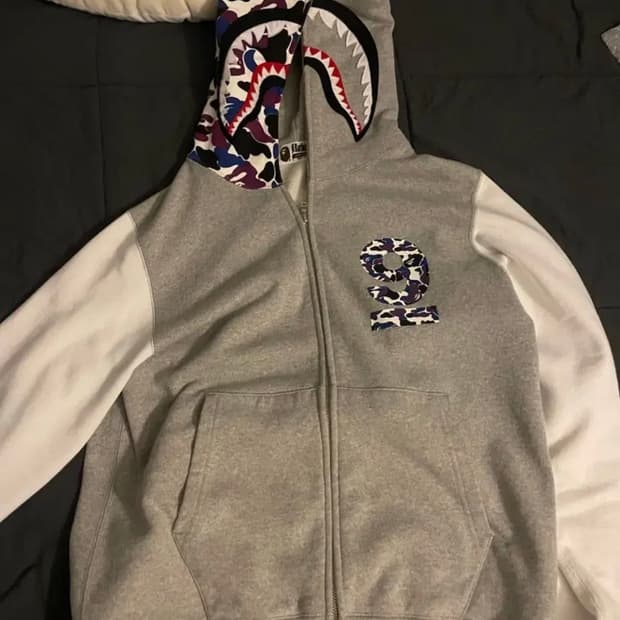 베이프 샤크 풀업점퍼후드 m