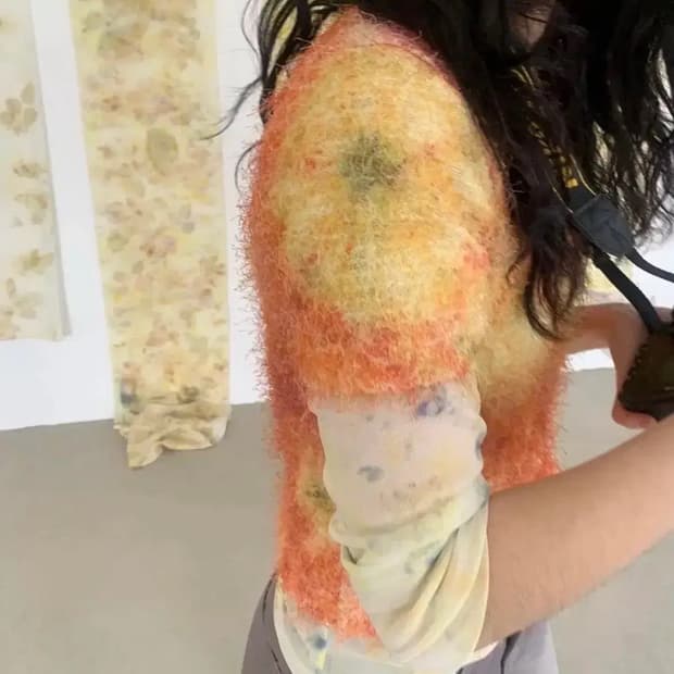 티크 타이다이 메쉬 롱슬리브 탑