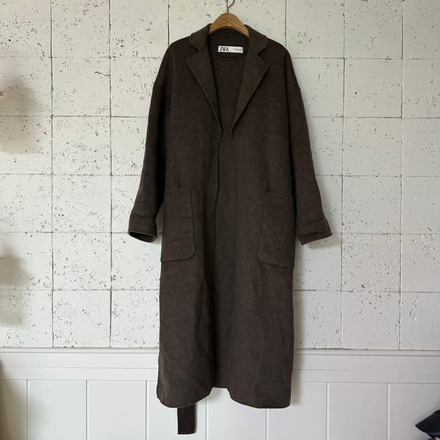 우먼XS 자라 울 롱코트