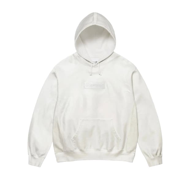 [XL] 슈프림 마르지엘라 포일 박스로고 후드 화이트