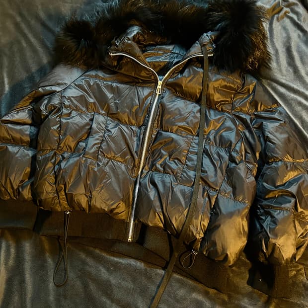 Black Fur n2b Puffer Jacket