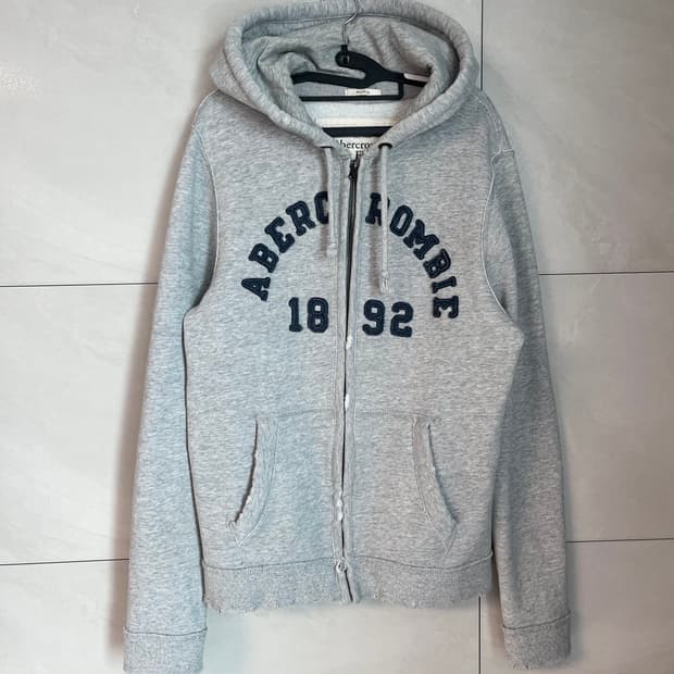 아베크롬비 스펠로고 후드집업 그레이 [M]