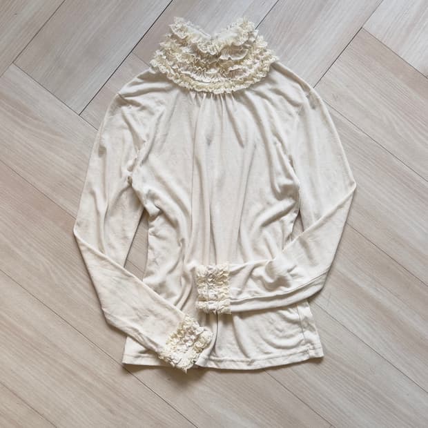 [Sevradical] Ruffled High Neck Long Slee