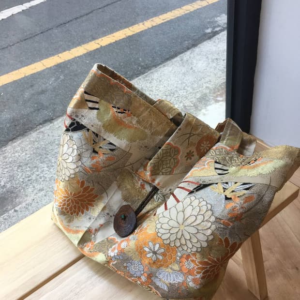 일본빈티지 핸드메이드 오리엔탈 쇼퍼백 에코백