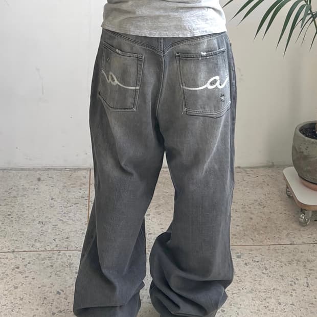 90s’빈티지 자수 힙합팬츠