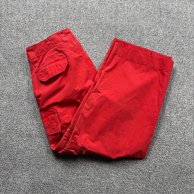 폴로 랄프로렌 00s 더블니 레드 카고 팬츠