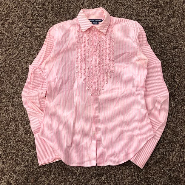 폴로 랄프로렌 핑크 스트라이프 셔츠
