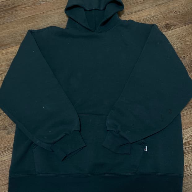 90s 러셀 후드 세이지그린 페인팅