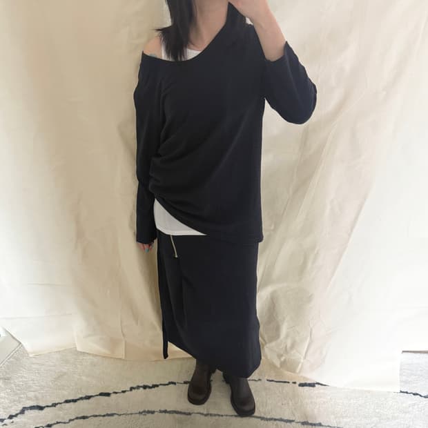 Y's Ribbed Pleated Knit Setup  