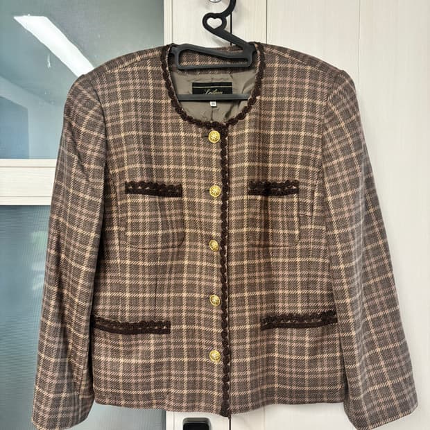 (드라이완료)레리안 갈색체크자켓_일본빈티지
