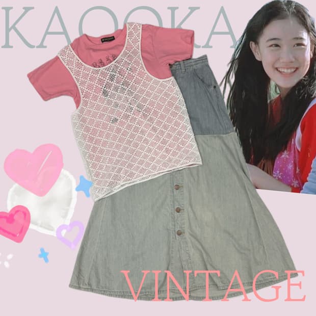 🍀하구미의 크로셰 청 롱스커트 코디세트🍀 반팔 봄 니트 러블리 