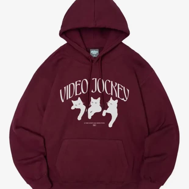 비디오자키 후드티[버건디 L]