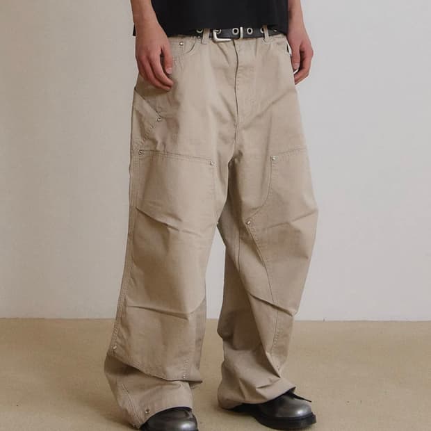 9999아카이브 리벳 더블 니 팬츠