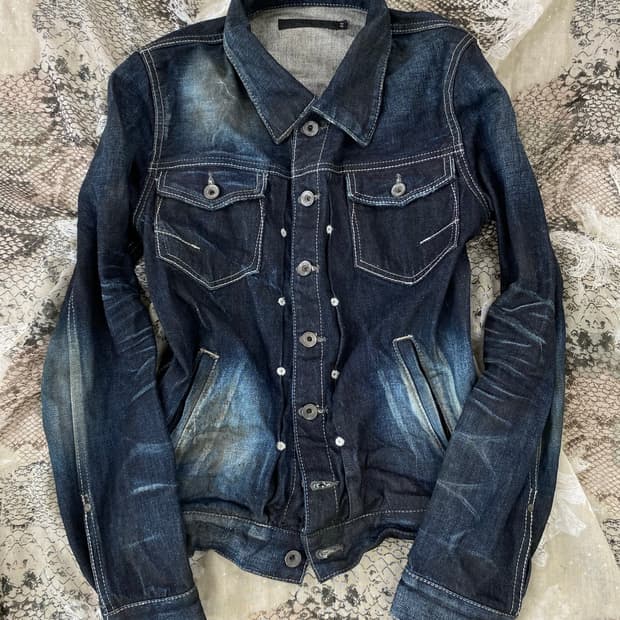 (FUGA)00’s Distressed Washed Denim Jacke