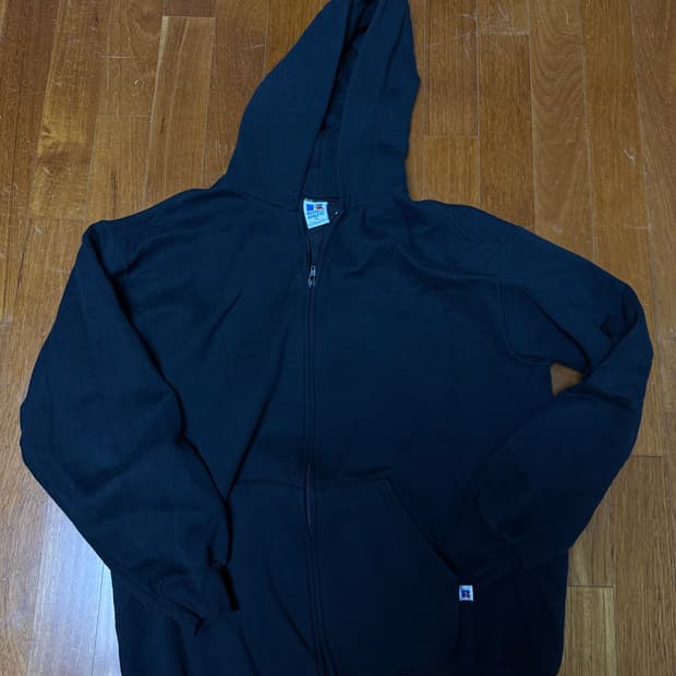90s 러셀 후드집업 xl 블랙
