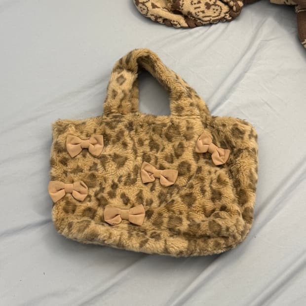 Vintage / ingni 레오파드 리본 백