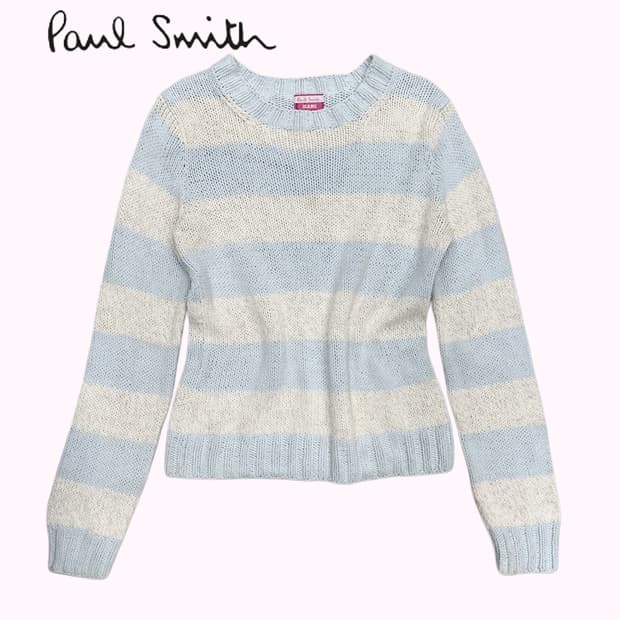 PAUL SMITH sky blue stripe knit