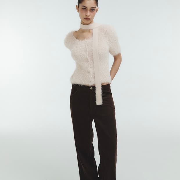 지비에이치 타이 밍크 얀 가디건 gbh mink yarn cardigan