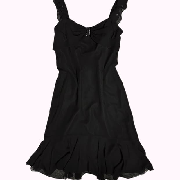 cubic ribbon frill dress