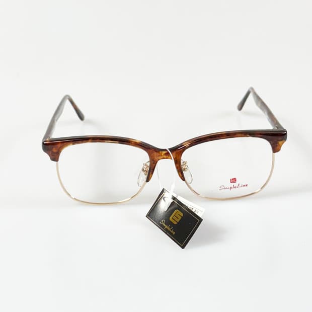 90s SIMPLE LINE 브라운톤 하금테 스퀘어 빈티지 안경