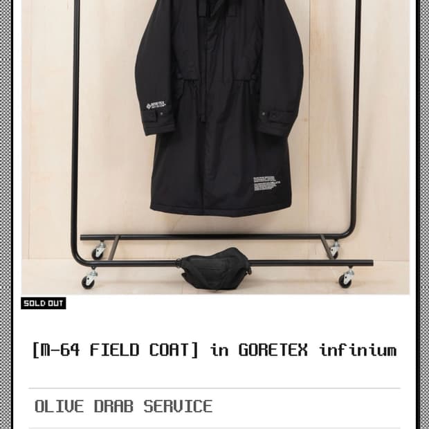 밀레 올리브드랩서비스 M-64 고어텍스 야상 코트 스펙테이터 m사이즈