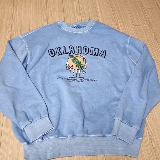 킵잇월드사 오클라호마 블루 빈티지 맨투맨(105)