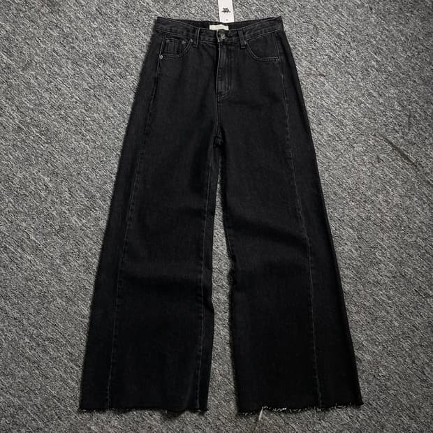빈티지 우먼스 새미 부츠 와이드 블랙 데님 팬츠o 2464
