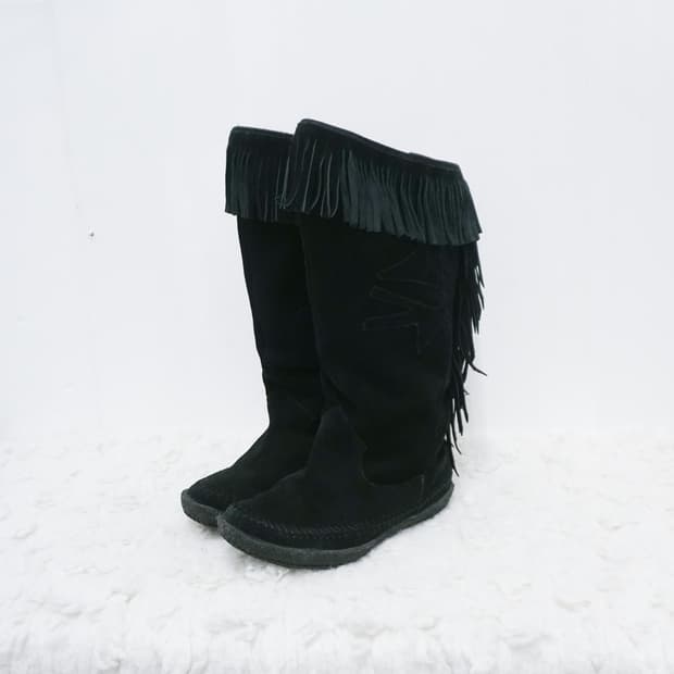 DIESEL fringe suede mid boots