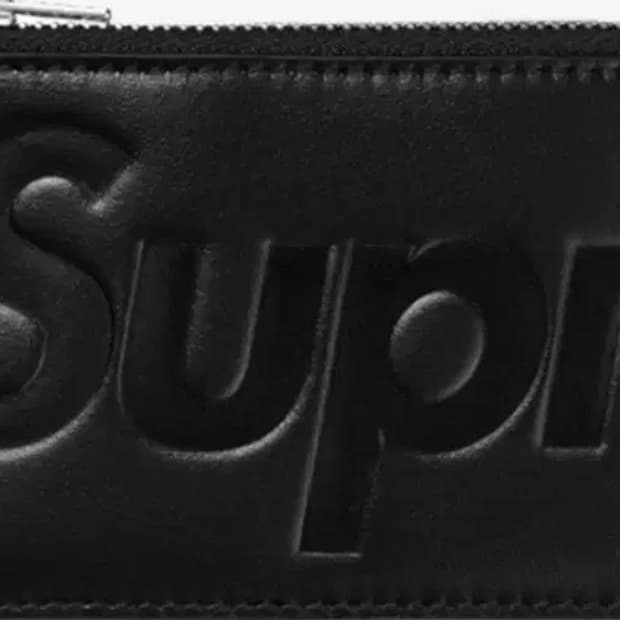 Supreme Leather Zip Card Holder Black -
