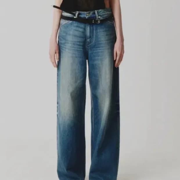 [새터 SATUR] 여성 미드라이즈 스트레이트 데님 (XXS)