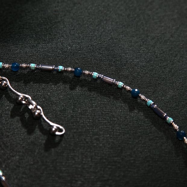 CASIOPEIA Blue tongued Necklace  ﻿원석 목걸이
